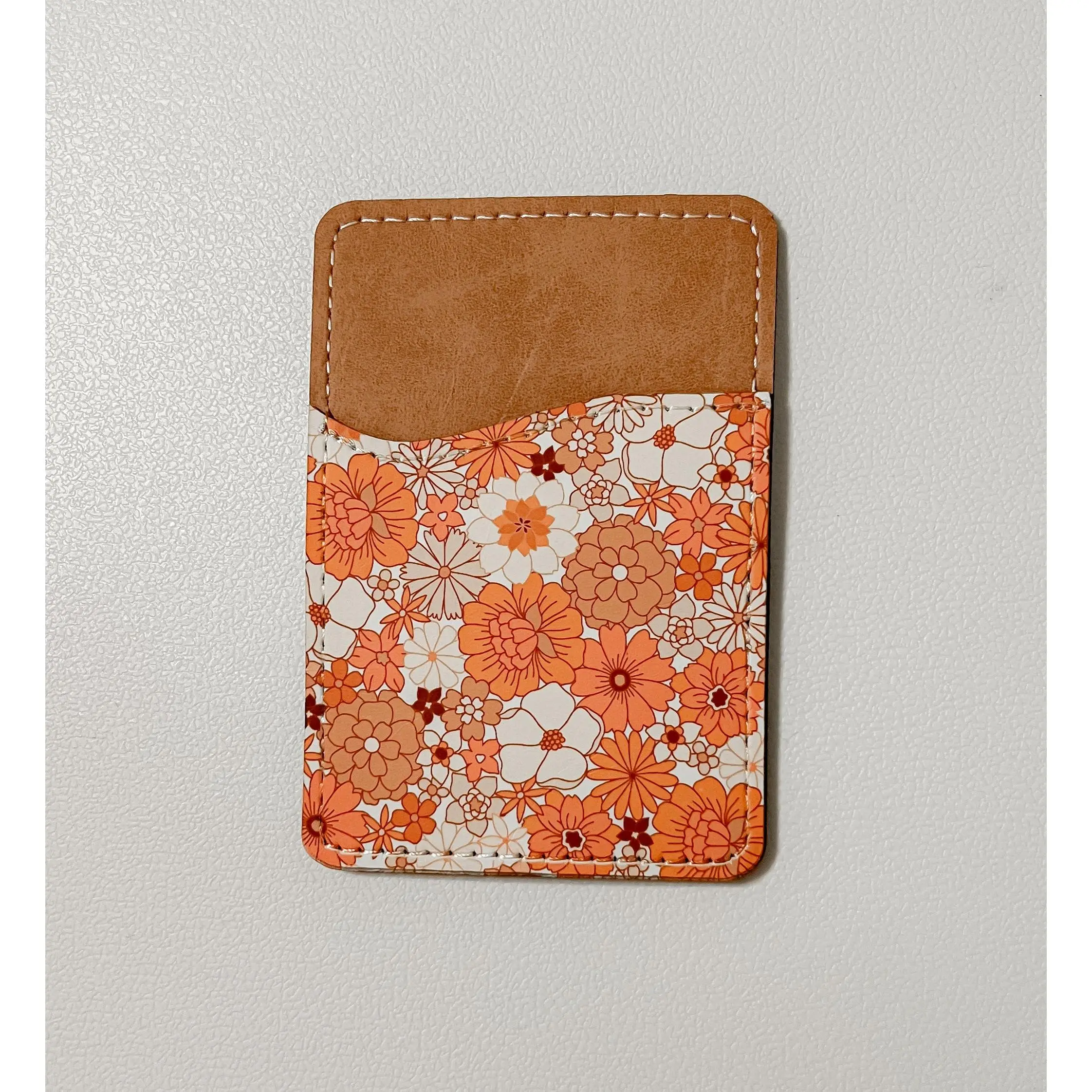 Boho Flowers Leather Card Holder