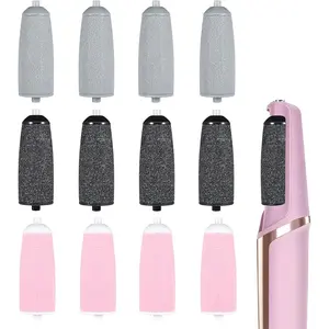 Swiilpo 12 count Pedicures Replacement Heads, Replacement Roller Refill Heads Compatible with Electric Foot File Callus Remover Pedicure Tools for Feet (6 Coarse & 6 Fine Rollers)Quesear