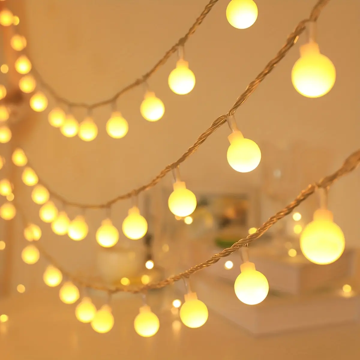 1pc Globe String Light, 80 Led Fairy Light, Usb Power, Universal Lamp, For Indoor And Party Wedding Tree Bedroom Ramadan Valentine's Day Decoration