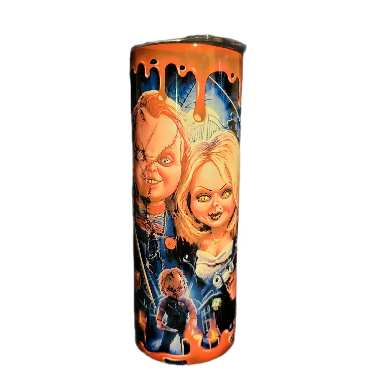 Chucky And Tiffany Blood Drip 20oz Sublimation Tumbler - Perfect for Your Beverage Needs - Bottle, Drinkware