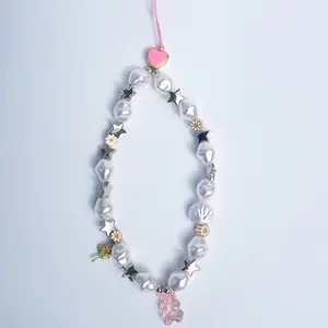 Pearl Daisy Teddy Phone Charm