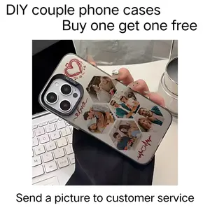 Custom Couples Photo Silver Phone Case for Apple Devices — Full Series, Drop Resistant, Customizable with Exclusive Couple Photos, Premium Valentine’s Day Gift for Couples