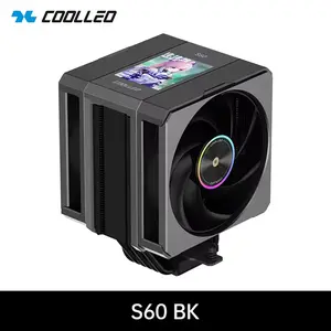 gaming accessories COOLLEO S60 WHITE Single Tower Heatsink 6 Heat Pipes Magnetic Top Cover 28-Inch IPS Display ARGB LED Fluid Bearing Copper psu cables