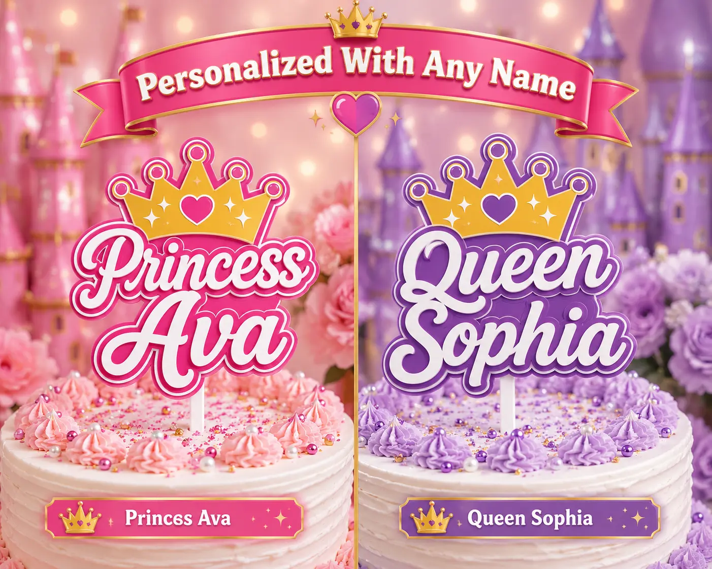 Personalized Cake Topper,  Custom Name Birthday Decoration | Layered 3D Party Decor
