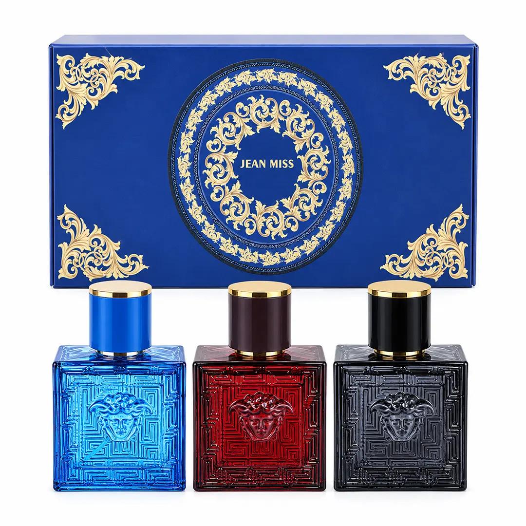 JEAN MISS Men’s Cologne Gift Set, 3-Piece Eau de Parfum Collection|Aquatic, Woody & Spicy Scents|Long-Lasting|Fragrance for Daily Wear|Dates|Parties & Travel|Gift for Him