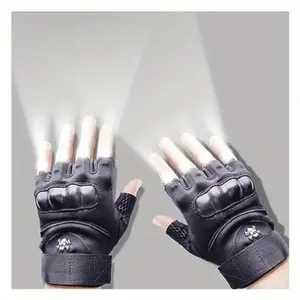 2026 NEW A Pair Of LED Flashlight Gloves with 8 LED Lights - Unisex Half-Finger Flashlight Gloves, Durable Black Gloves with Adjustable Wrist Strap, Perfect Gift for Christmas and Birthdays, Daily Carry, Fashionable Design, Secure Fit, Outdoor Enthusiasts