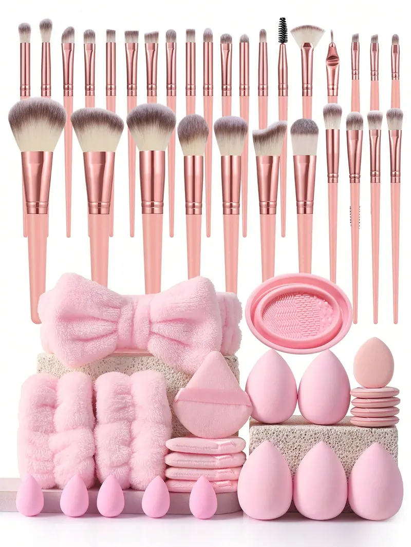 30PCS  Makeup Brush Sets Premium Synthetic Hair Eyeshadow Blending Brush Sets Cosmetics Tools+24PCS Makeup Tools Set