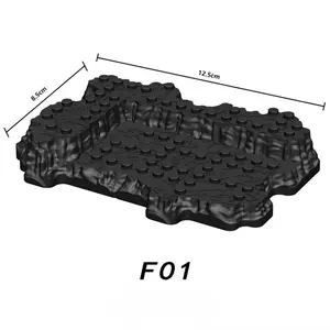 F01 Rockery Base Plate for MOC Building Bricks, Building Blocks, DIY Scene Model Accessory, Realistic Landscape Display Base, Compatible with Minifigures, Educational Assembly Toy, Perfect Birthday Gift for Children & Collectors