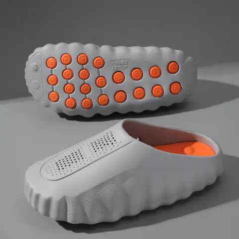 Mind 001 Men's Minimalist Comfy Platform Slide Slippers - Round Toe, Acupressure Foot Relief, Non-Slip Athletic Outsole, Breathable Mesh, Waterproof EVA Sole Footwear, Ankle Polka Dot Design - Ideal for Indoor/Outdoor Daily Walking, Light Sporty Use