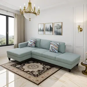 Pale Green Calico 2-Piece Sofa Set, Soft Woven Textured Couch, Retro Aesthetic Stain-Resistant Upholstered Furniture for Living Room, Small Apartment and Cozy Modern Home Spaces