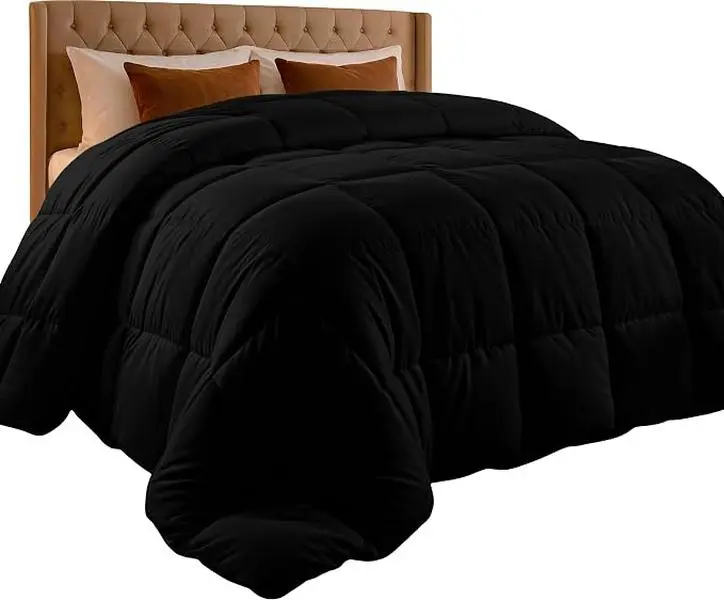 Utopia Bedding Queen Comforter Duvet Insert, Quilted Black Comforter with Corner Tabs, Box Stitched Down Alternative Comforters Queen Size 88 x88 inches