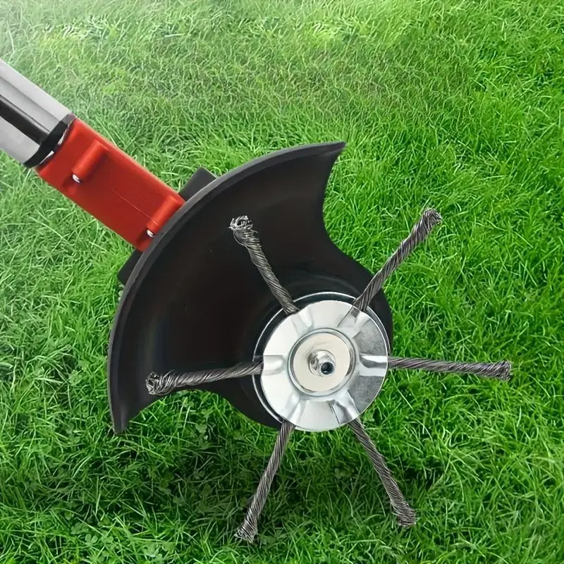 Steel Wire Wheel Grass Cutter Head, Lightweight Portable Lawn Trimmer Attachment, Grass Trimmer Accessories, Electric Weed Eater Edger Tool, Suitable for Home Garden Landscaping