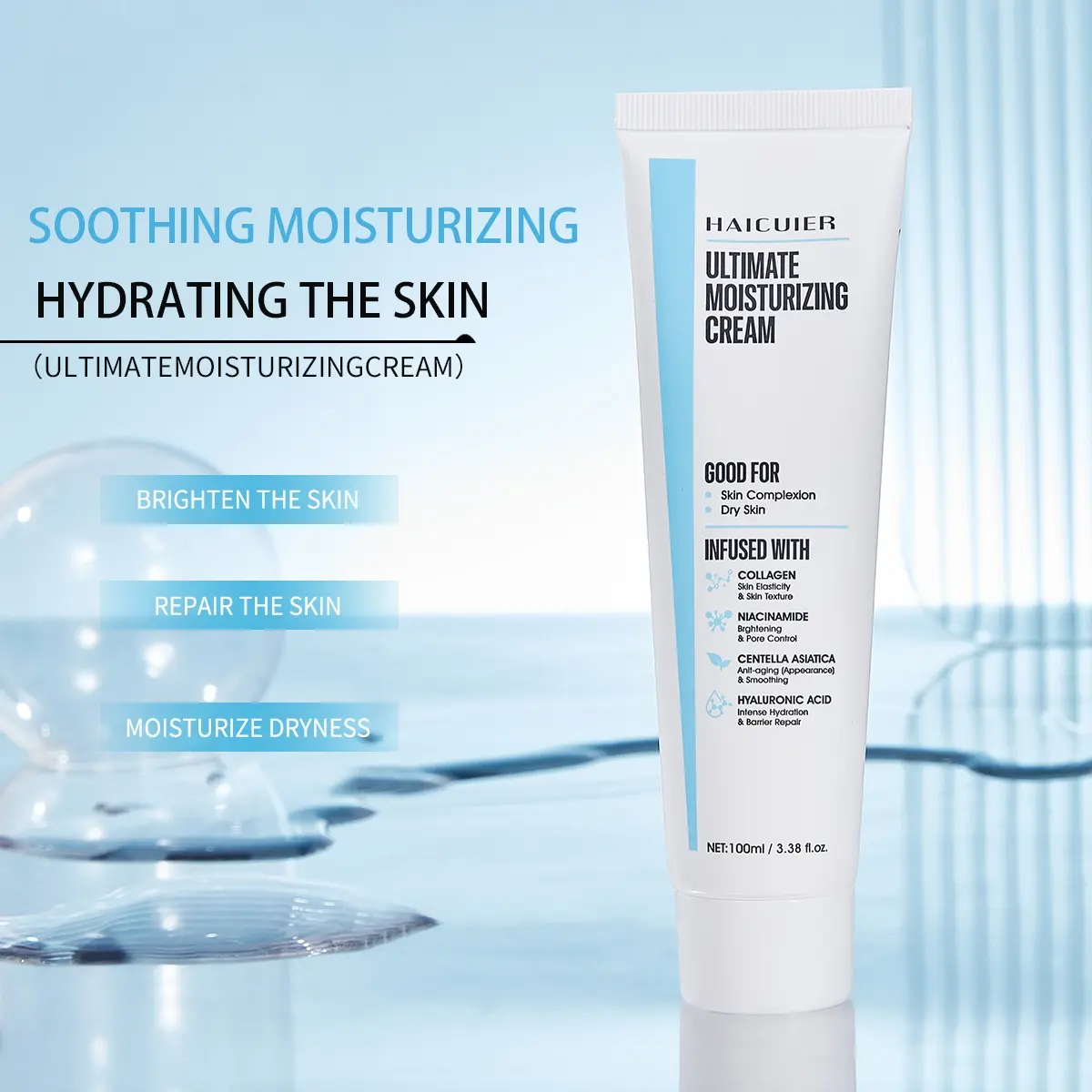 Ultimate Deeply Moisturizing Cream with Centella Asiatica Niacinamide Hyaluronic Acid Collagen Complex Moisturizer, Gentle Hydrating Face Cream for Daily Skincare, Moisturizing Facial Cream