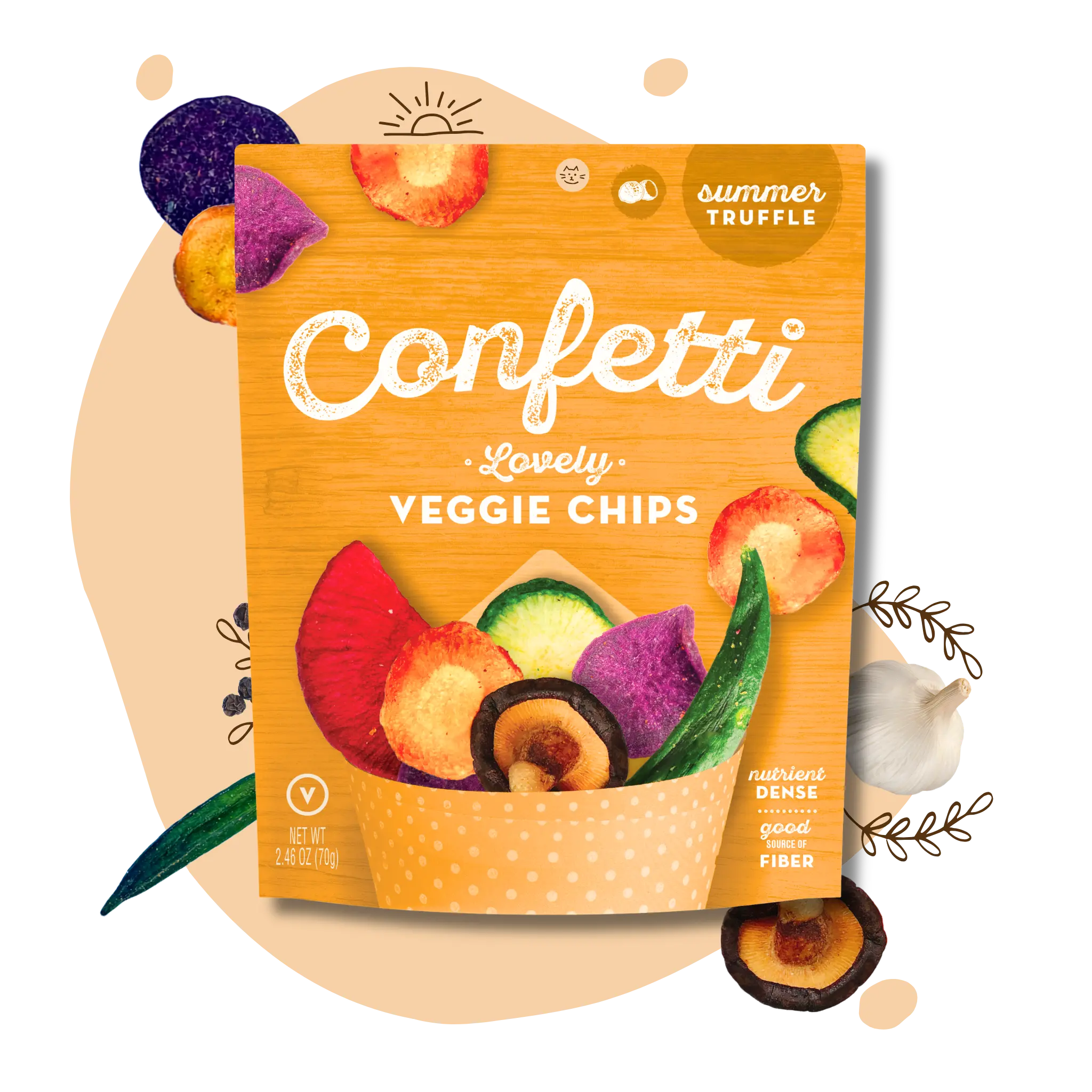 Summer Truffle Flavored Veggie Chips - Plant-Based Crispy Snack