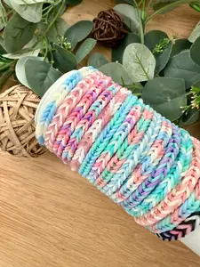 Pastel Fishtail Bracelet Set – Handmade Friendship Bracelets, Stretchy Woven Bands