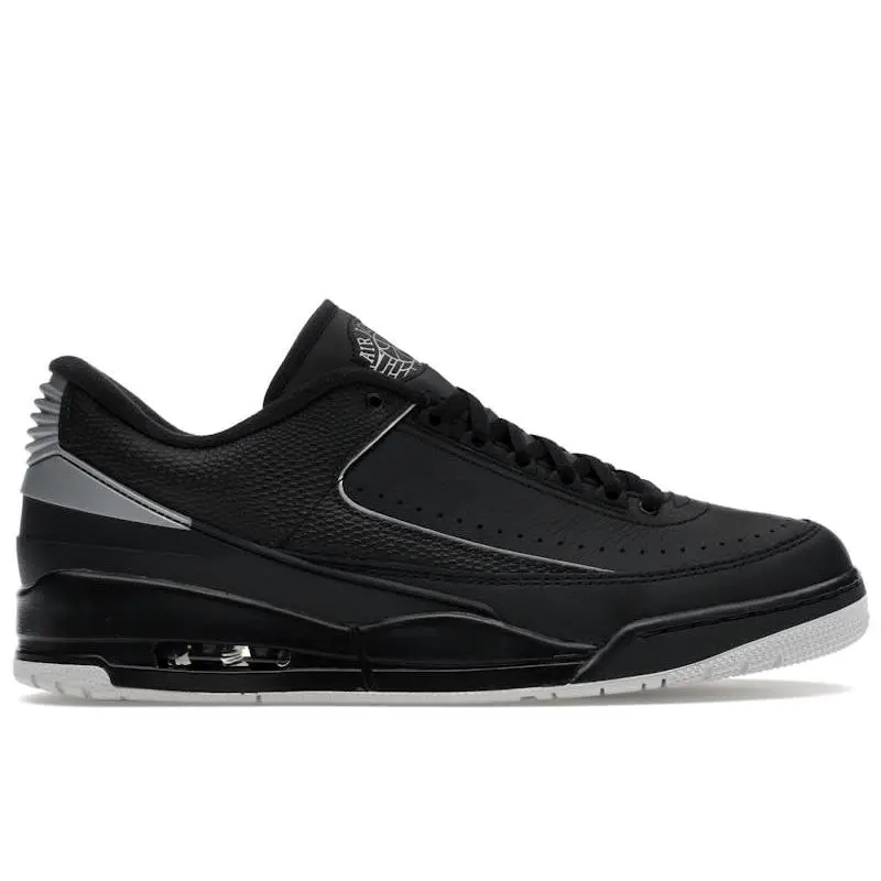 Jordan 2/3 Black Metallic Silver Men's Basketball Shoes Retro Sneakers Black/Metallic Silver Premium Leather Comfortable Cushioned Durable Athletic Lifestyle Streetwear Limited Edition Classic High-Top Sneakers for Men & Women Authentic