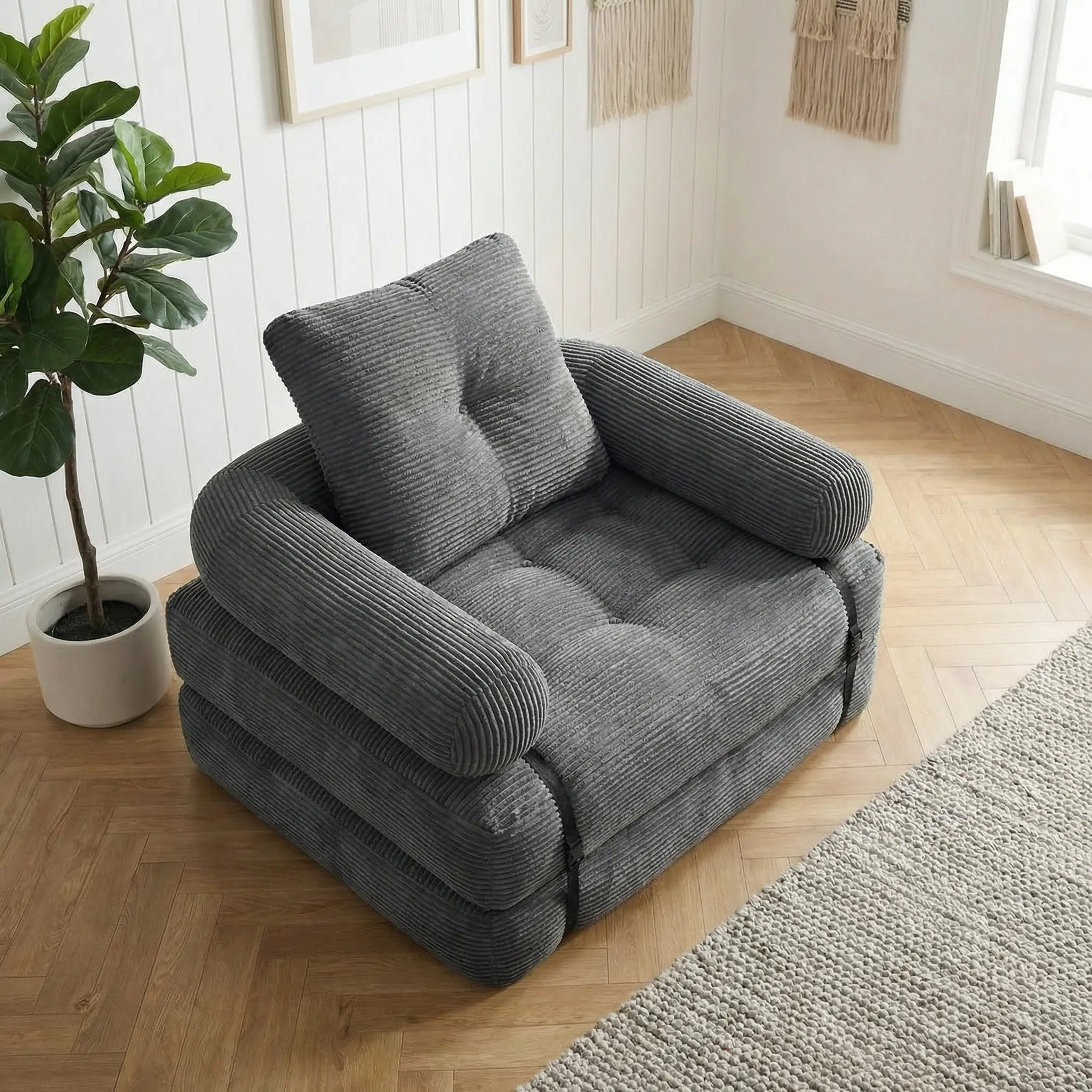 Comfy Floor Sofa Lounge Bedroom Chair Soft Bon Less Compression Furniture for Living Room Cozy Comfortable Versatile Use