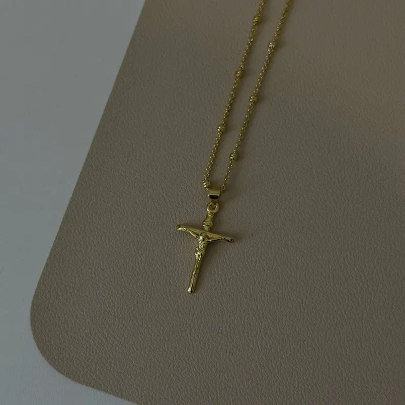 Grace Cross Necklace | Gold Cross Pendant Necklace | Minimalist Christian Jewelry by Eva Navarro