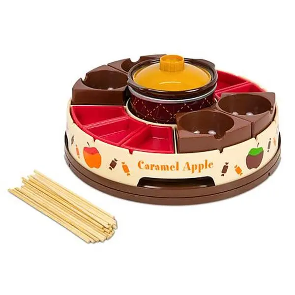 Nostalgia Lazy Susan Chocolate & Caramel Apple Party Fondue Set Nostalgia Lazy Susan Chocolate & Caramel Apple Party Fondue Set