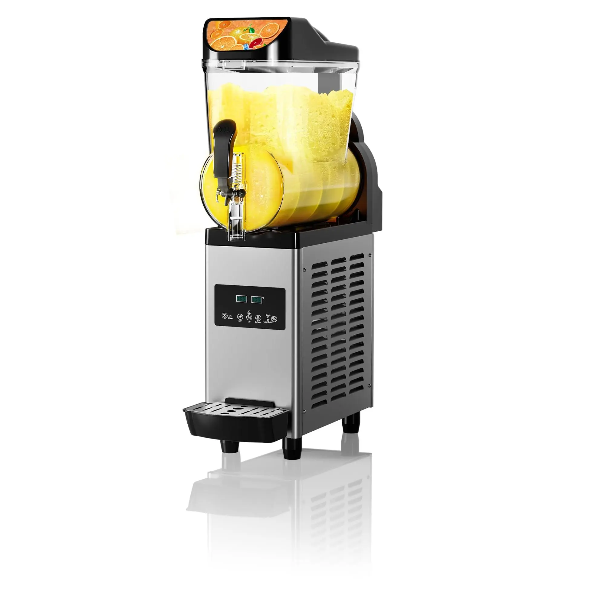 GARVEE Commercial Slushy Machine 15L, Stainless Steel Smoothie Frozen Drink Maker with Self-Cleaning Mode, 450W Frozen Drink Machine, Maker Smoothie Machine for Home Party Restaurants Cafe Bars