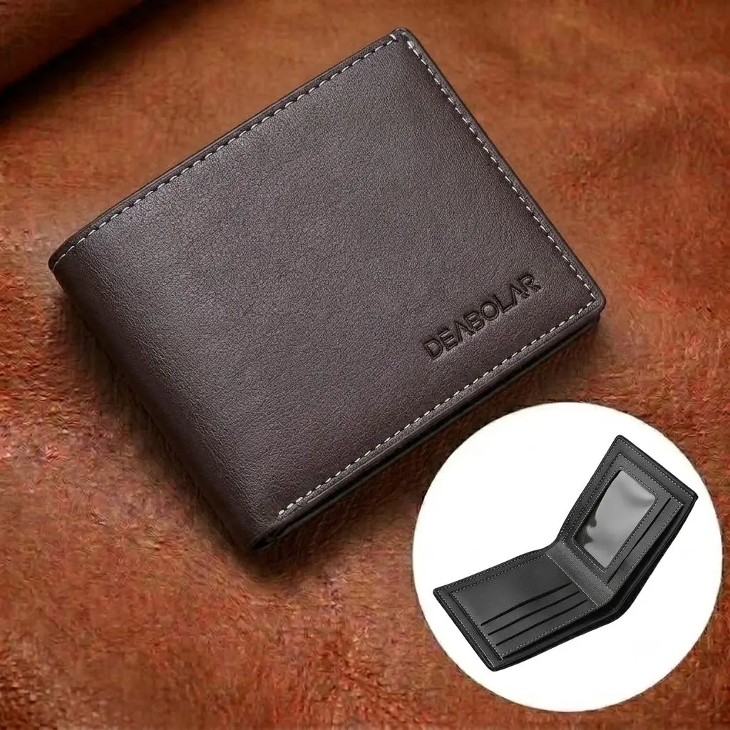 Men's Soft Leather Bifold Wallet – Multiple Card Slots, Slim Design, Business & Everyday Wallet