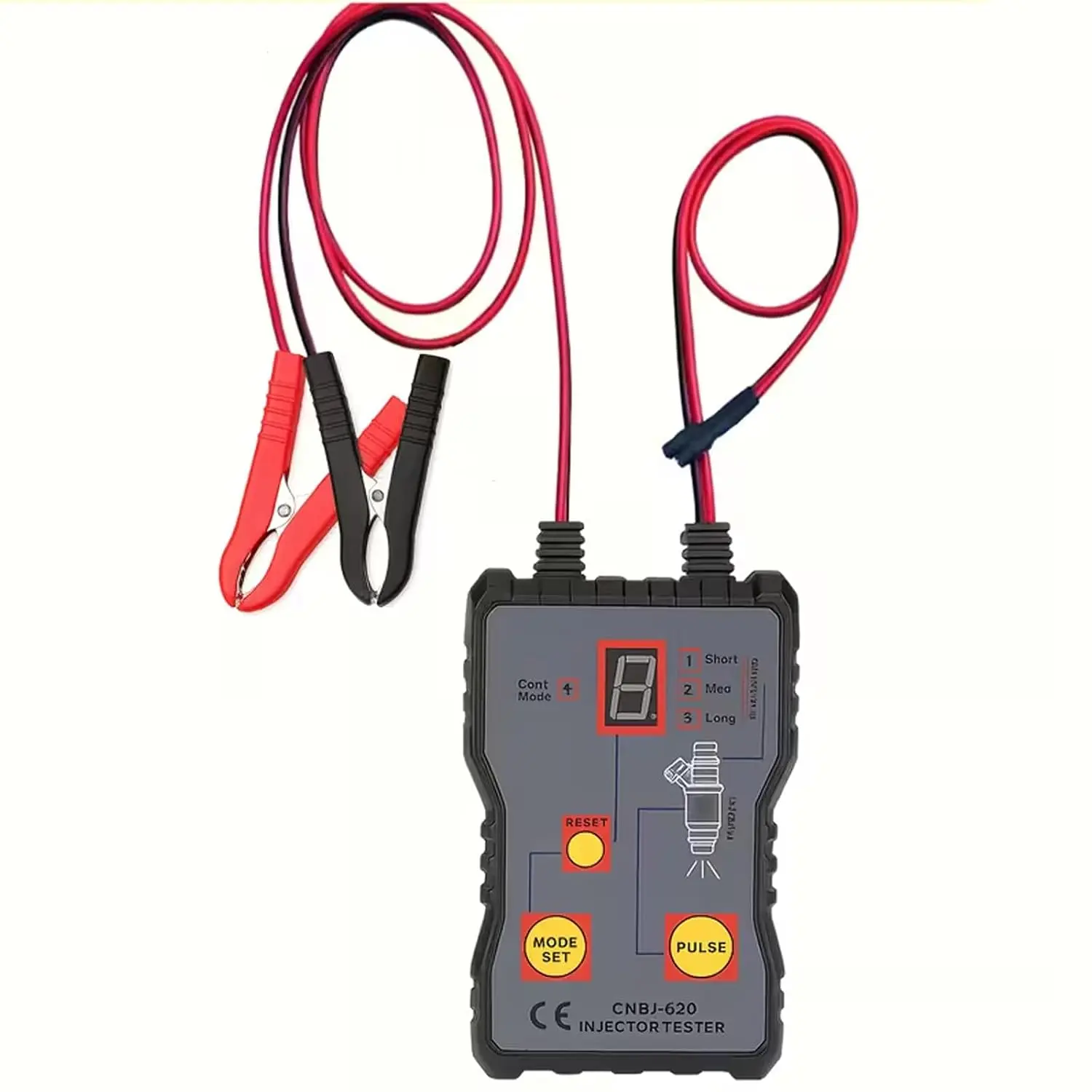 Universal Fuel Injector Tester and Cleaner Tool Kit, 4 Pulse Modes, Dual Channel for 2 Injectors, 12V/5V, with Adapters, DIY Diagnostic & Cleaning for Cars Motorcycles EFI Gasoline Engines