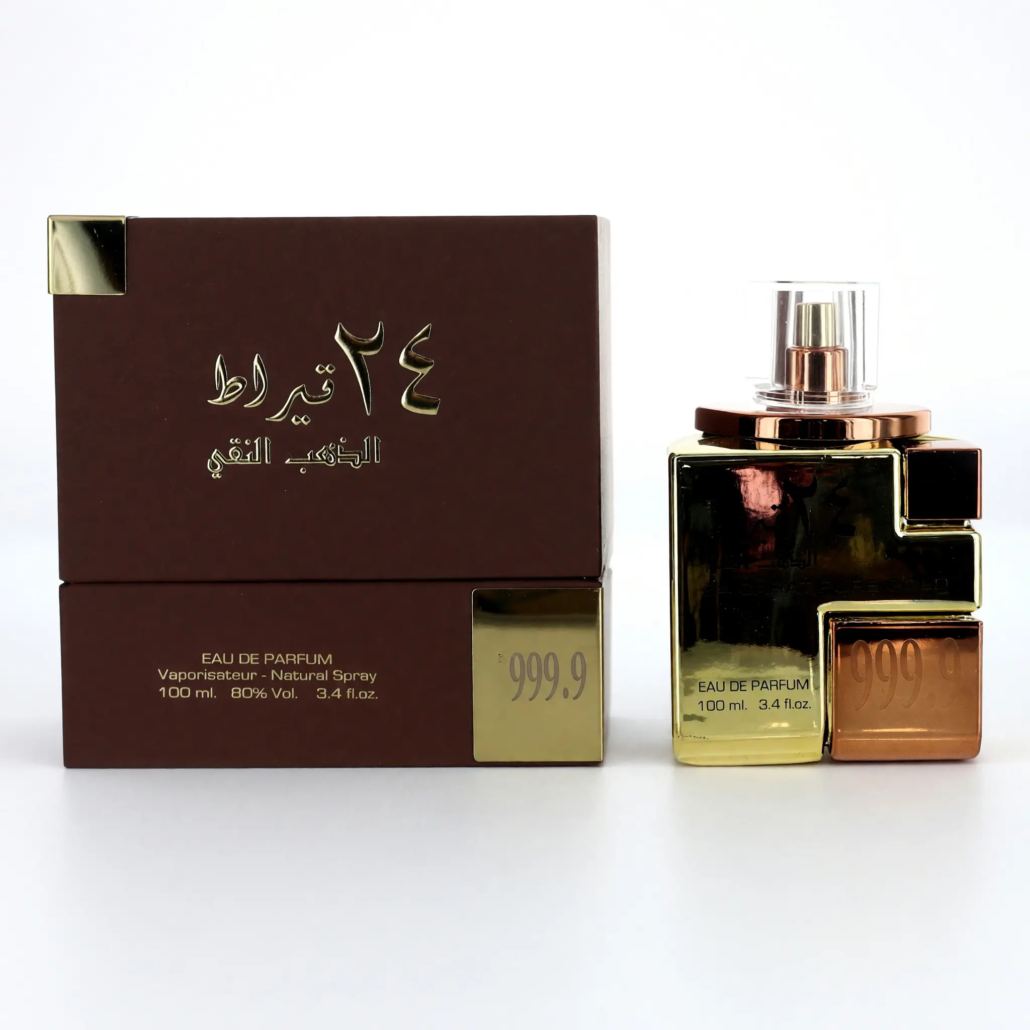 24 Carat Pure Gold by Lattafa, 3.4 oz EDP Spray for Unisex Edp Scents Captivating Fragrance Arabic Perfume Fragrance Eau De Perfum Arabian Cologne Eau De Parfuma Bold Elegant Fragrance