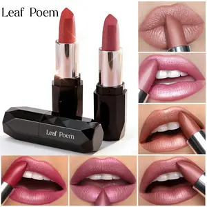 LEAF POEM Diamond Pearl Lipstick, Long Lasting Waterproof Smudge Proof Metallic Lip Gloss