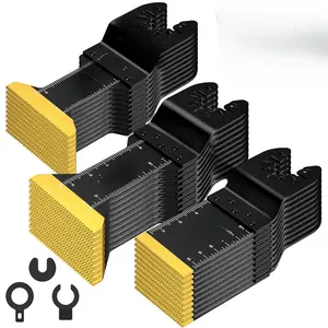 15 PCS  Titanium Oscillating Saw Blades Metal Cutting, Multitool Blades Oscillating Tool Blade Metal Nails, Multi Tool Blades Kits Wood and Metal Plastic Fit Milwaukee Bosch Rockwell RyobiQuesear