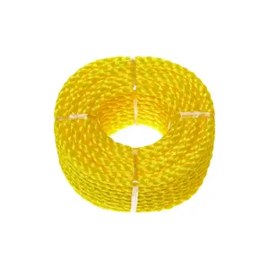1/4 Inch 50 Feet Yellow Polypropylene Rope | Oil/Moisture/Chemical Resistant | Non-slip Knot-friendly Buoyant | Marine Laundry Fixing Indoor Outdoor Use