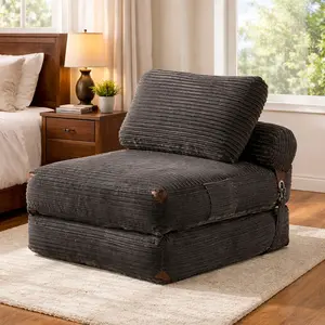 CAODOC Folding Sofa Bed, Convertible Sleeper Chair Bed, Floor Couch for Adults with Back Support and Pillow, Comfy Floor Sofa Lounge for Small Spaces, No Assembly Sofa Chair For Bed Room Sleepover