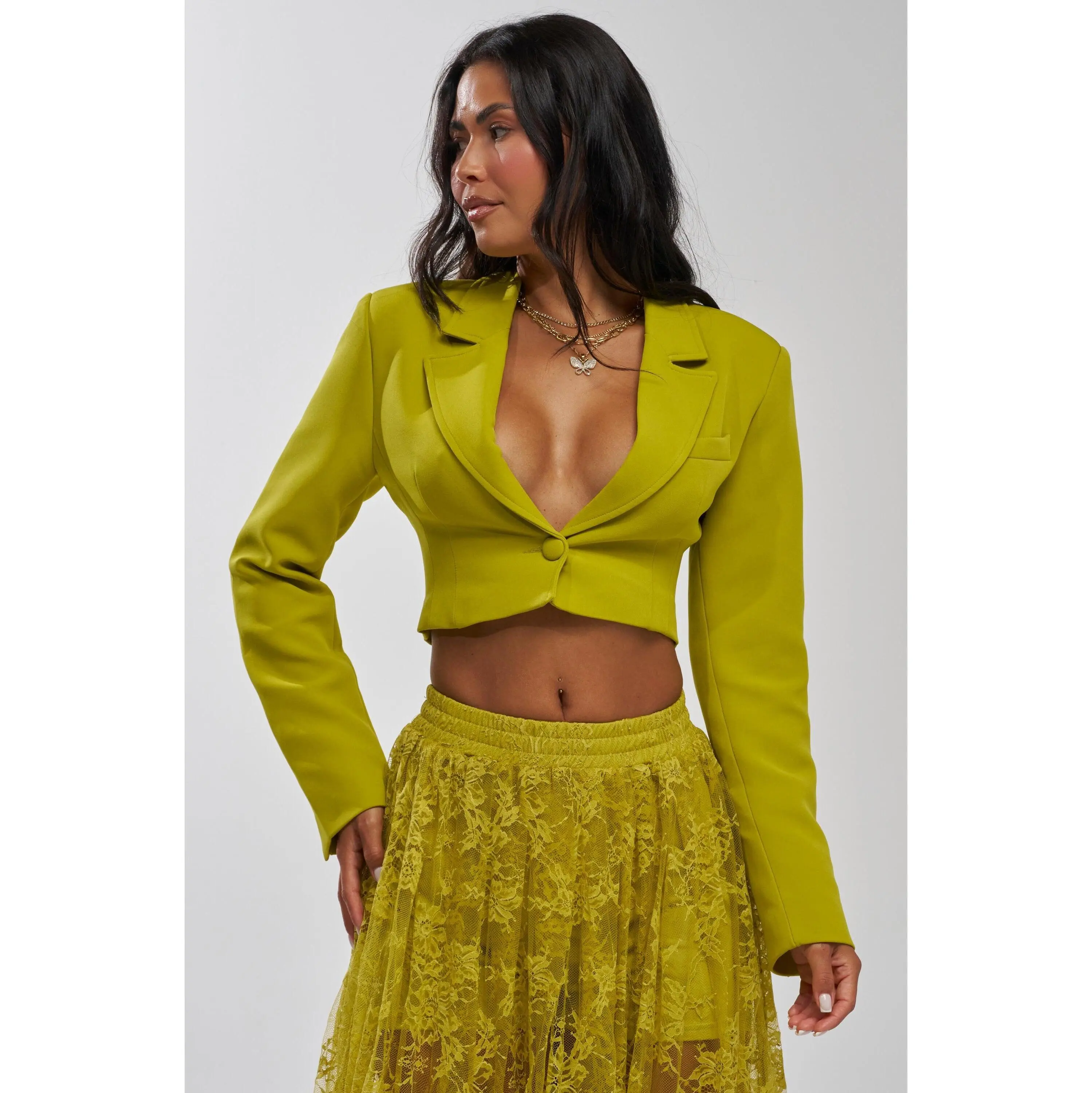 CAN I KICK IT CROPPED BLAZER