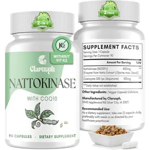 Nattokinase Supplement for Circulation – Nattokinase 8000 FU with CoQ10 100mg | 180 Capsules | Vitamin K2 & Gluten-Free