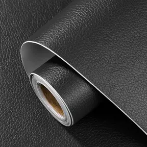 Car Vinyl Wrap Roll, Self-Adhesive Black Vinyl Wrap, Adhesive Waterproof Bubble Free Black 1ft x 5ft  Leather Grain Car Interior Wrap Film Finish Protection Sticker