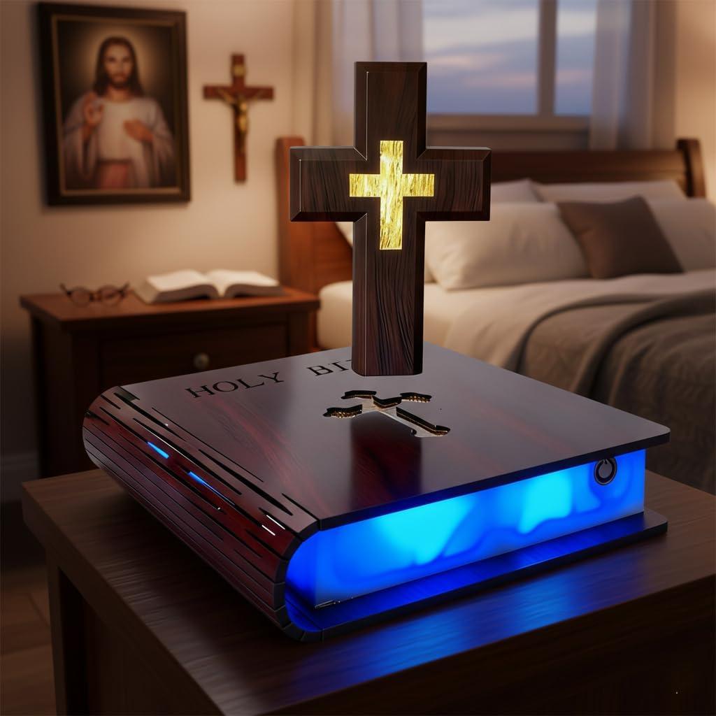 Levitating Cross Lamp, Floating Cross Night Light with Jesus & Bible Design, Magnetic Levitation Cross Lamp | Christian & Catholic Gift, Spiritual Home Decor, Easter Gift, Glowing Cross Ornament Levitating Cross Lamp, Floating Cross Night Light with Jesus & Bible Design, Magnetic Levitation Cross Lamp | Christian & Catholic Gift, Spiritual Home Decor, Easter Gift, Glowing Cross Ornament