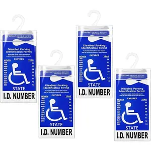 Ultra Transparent Handicap Placard Holder for Auto, Disabled Parking Permit Sign Holder with Large Hanger 2 Pack