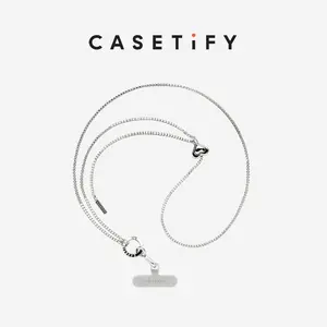 CASETiFY Metal Heart Cross-body Strap - Glossy Silver