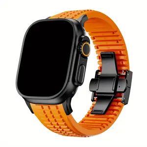 Soft Stripe Silicone Smart Watch Straps For Apple Watch Ultra 2 1 49mm Series10 46mm 9 8 7 45mm Sports Rubber Band For iWatch 6 5 4 SE 44mm Correa Durability