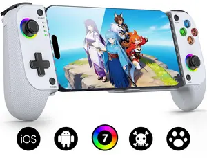 Mocagen MC1 Phone Controller for iPhone(All Model) & Android - Hall Effect Joystick, Enhanced Grip, Case-Friendly, Wireless Mobile Gaming Controller with Travel Dust Bag, 7 Color Lights, Turbo, Wii u