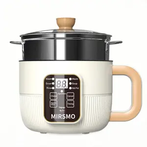 Electric Hot Pot :1.6L Mini Ramen Cooker with Overheat & Boil-Dry Protection, Suitable for Noodles, Soup, Oatmeal, College Dorm Office Travel Essentials