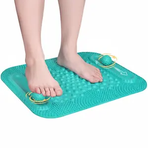 Acupressure Foot Massage Mat, 5-Zone Reflexology Mat with Dual Massage Ball Tracks, Portable Foot Pressure Point Pad for Stress Relief, Arch & Heel Pain, Home & Gym Use