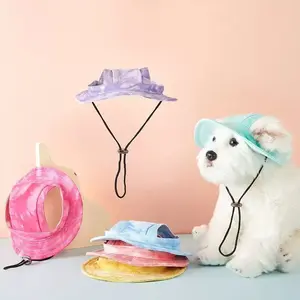 Cat Dog Ear Sun Protection Headwear, Pet Fisherman Hat, Cat Wearing Hat, Small Pets Birthday Party Headwear, Chihuahua Hats