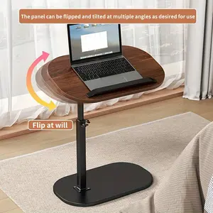 Portable Standing Desk for Home Office, Adjustable Height Flip Table, Laptop Stand Dual Use, Bedroom Bedside Tray Organizer, Modern Bedside Table