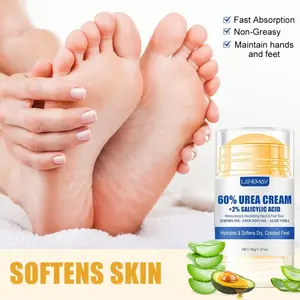 2pcs 60% Urea Foot Cream with 2% Salicylic Acid for Dry Cracked Feet Moisturizing Nourishing Dry Skin Jojoba Oil Avocado Oil Aloe Vera Foot Care for Men Women