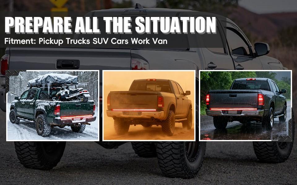 DIBMS Upgraded 60-Inch LED Tailgate Light Bar Strip with Fall Warning Signal, Arrow Turn Signals, IP67 Waterproof, Red & Amber Bright LEDs,Ambient Lighting Lightbar DIBMS Upgraded 60-Inch LED Tailgate Light Bar Strip with Fall Warning Signal, Arrow Turn Signals, IP67 Waterproof, Red & Amber Bright LEDs,Ambient Lighting Lightbar