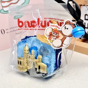 【Buy 3 get 1 free】Blue Light-Up Castle taba squishy slime squishies  kidstoysFood-Grade Silicone Slow-Rising Rebound Squishy Fidget Toys for Stress Relief - Soft Squeeze Toys with Thick Creamy Slime Texture, Handmade Non-Toxic Sensory Toys