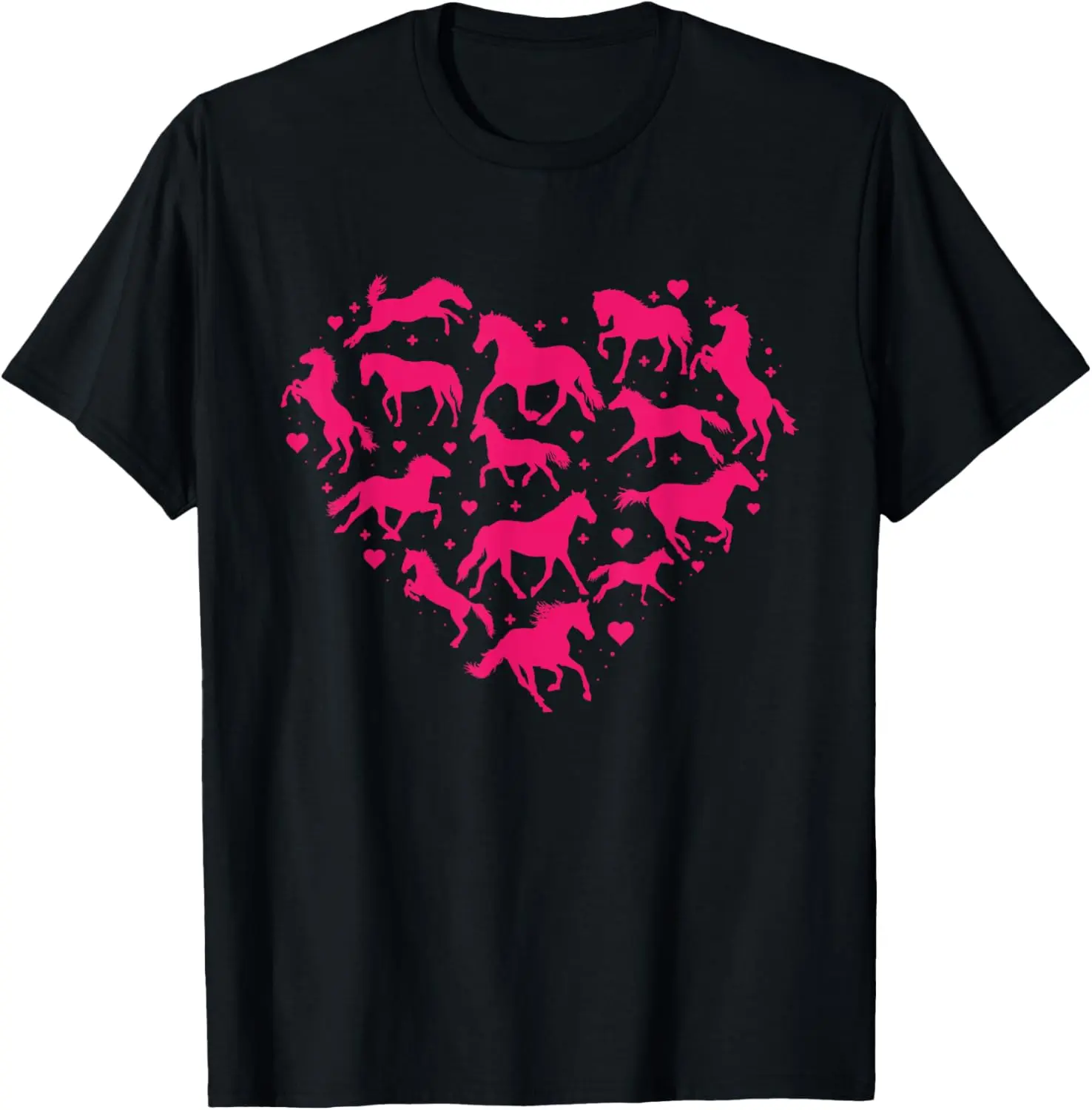 Valentines Horses - Valentines Day Horse Animal Equestrian T-Shirt Pure Cotton Graphic Tees Menswear Top: Gifts for Men & Women