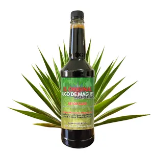 Maguey Juice - Jugo De Maguey Reforzado con Guanabana, Moronel, Cancerina, Aloe -  Michoacano Tarasco de 1 litro (33.3Fl Oz) Asado (Reinforced)