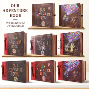 OUR ADVENTURE BOOK DIY Custom Vintage Photo Album Handmade Scrapbook Scrapbooking for Valentine's Day, Mother's Day, Anniversary Gifts & Easter Gifts Box Design Diary Graduation Gift Retro Souvenir