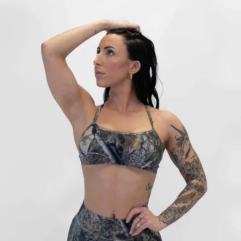 Virtue Adjustable Bra - Woodland Camo for Women, Breathable Fabric, Lightweight Design, Ideal for Everyday Wear Yoga Workout Activewear Yoga Gym Activewear Seamless Brassiere